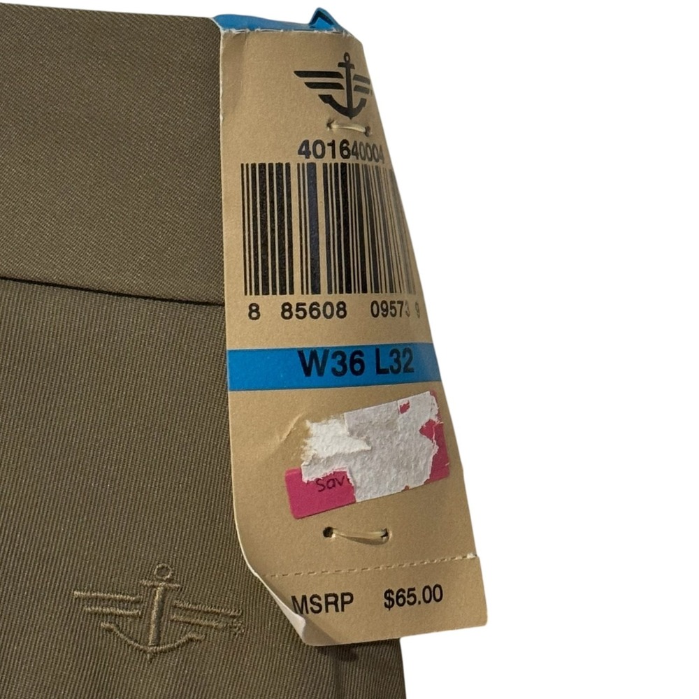 DOCKERS Men's Dress Pants D3 Microfiber Flat Front Straight Fit Khaki 36X32 NWT - Picture 6 of 11